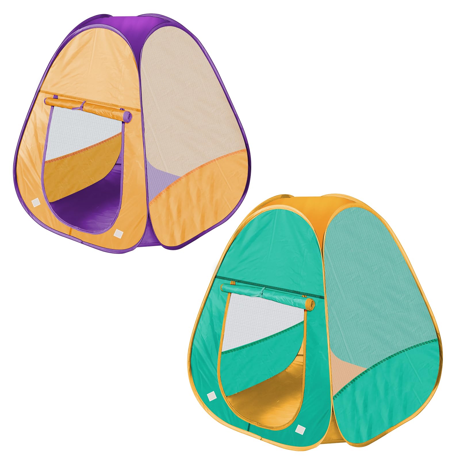 2 Pcs Kids Play Tent Pop Up Tent for Girls and Boys: Automatic Setup, Foldable Playhouse Castle Toys for Outdoor and Ind